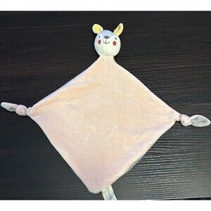 Petitcollage Pink Rabbit Baby Lovey Plush Comforter Security Blanket Soft Toy